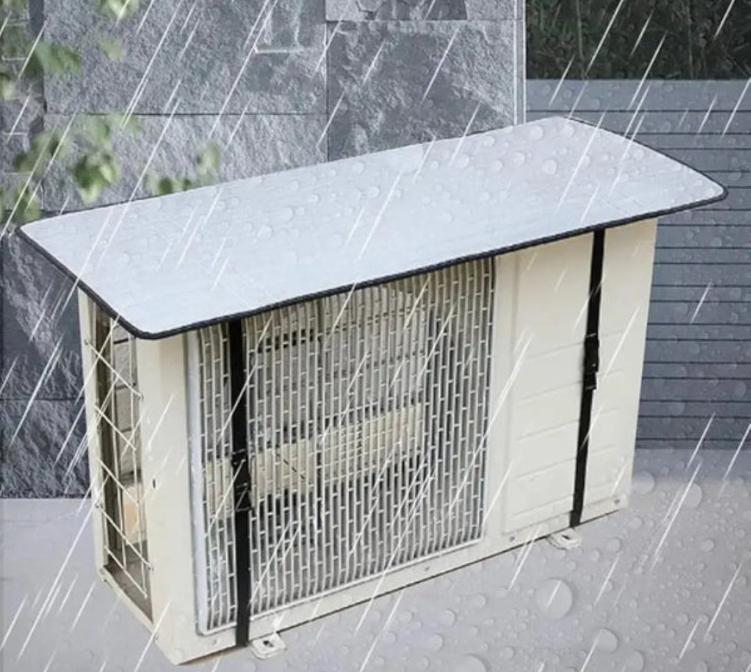 Hausfiy outdoor AC unit cover protecting and improving air conditioner performance, with a sleek, weather-resistant design.