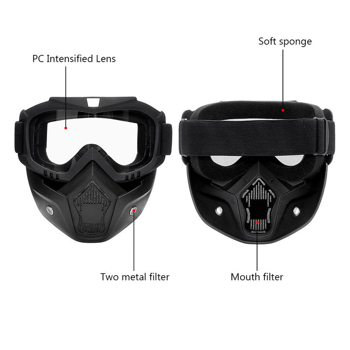 Hausfiy windproof and breathable bike face mask for riding, showing a close-up of the protective mask designed for outdoor cycling.