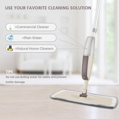 Spray Mop with Microfiber Pad – Reusable Flat Floor Cleaning Mop
